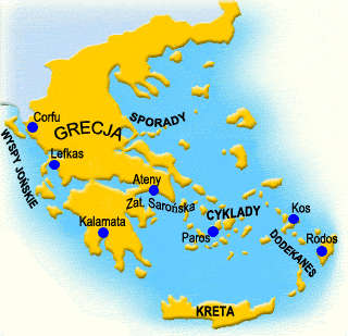 mapa Grecji